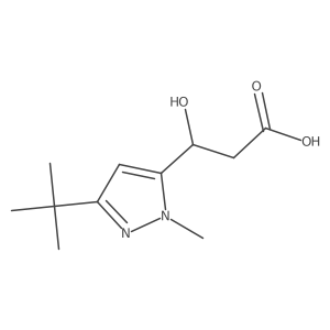 3-(3-tert-butyl-1-methyl-1H-pyrazol-5-yl)-3-hydroxypropanoic acid Structure