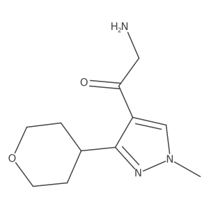 2-amino-1-[1-methyl-3-(oxan-4-yl)-1H-pyrazol-4-yl]ethan-1-one结构式