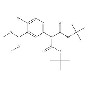 tert-butyl N-[5-bromo-4-(dimethoxymethyl)-2-pyridyl]-N-tert-butoxycarbonyl-carbamate结构式