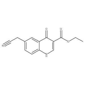 Ethyl 6-cyanomethyl-4-hydroxyquinoline-3-carboxylate结构式