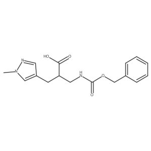 3-{[(benzyloxy)carbonyl]amino}-2-[(1-methyl-1H-pyrazol-4-yl)methyl]propanoic acid结构式