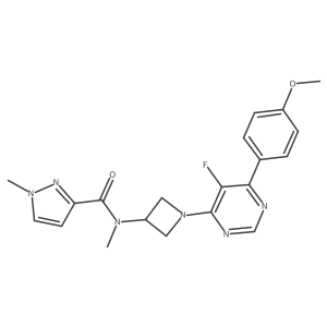 N-{1-[5-fluoro-6-(4-methoxyphenyl)pyrimidin-4-yl]azetidin-3-yl}-N,1-dimethyl-1H-pyrazole-3-carboxamide Structure