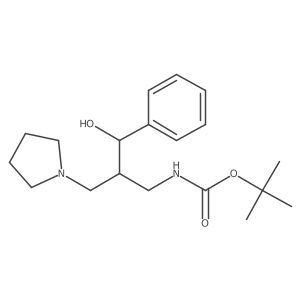 tert-butyl N-{3-hydroxy-3-phenyl-2-[(pyrrolidin-1-yl)methyl]propyl}carbamate Structure
