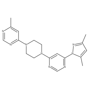 4-(3,5-dimethyl-1H-pyrazol-1-yl)-6-[4-(6-methylpyrimidin-4-yl)piperazin-1-yl]pyrimidine结构式