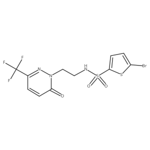 5-bromo-N-{2-[6-oxo-3-(trifluoromethyl)-1,6-dihydropyridazin-1-yl]ethyl}thiophene-2-sulfonamide Structure
