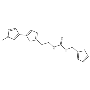 3-{2-[5-(1-methyl-1H-pyrazol-4-yl)thiophen-2-yl]ethyl}-1-[(thiophen-2-yl)methyl]urea结构式