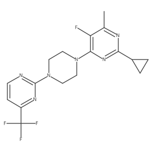 2-Cyclopropyl-5-fluoro-4-methyl-6-{4-[4-(trifluoromethyl)pyrimidin-2-yl]piperazin-1-yl}pyrimidine Structure