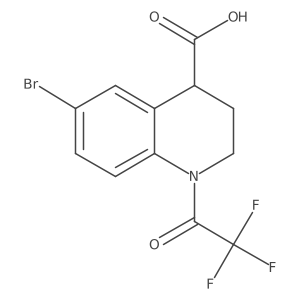 6-Bromo-1-(2,2,2-trifluoroacetyl)-1,2,3,4-tetrahydroquinoline-4-carboxylic acid结构式
