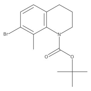 Tert-butyl 7-bromo-8-methyl-1,2,3,4-tetrahydroquinoline-1-carboxylate结构式
