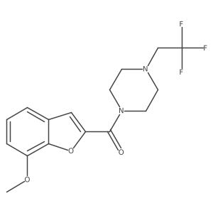 1-(7-Methoxy-1-benzofuran-2-carbonyl)-4-(2,2,2-trifluoroethyl)piperazine Structure