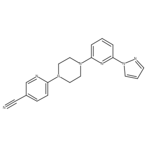 6-{4-[6-(1H-pyrazol-1-yl)pyridin-2-yl]piperazin-1-yl}pyridine-3-carbonitrile Structure