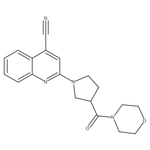 2-[3-(Morpholine-4-carbonyl)pyrrolidin-1-yl]quinoline-4-carbonitrile结构式