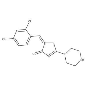 (Z)-5-(2,4-dichlorobenzylidene)-2-(piperazin-1-yl)thiazol-4(5H)-one Structure