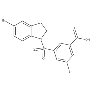 3-Bromo-5-[(5-bromo-2,3-dihydro-1h-indol-1-yl)sulfonyl]benzoic acid Structure