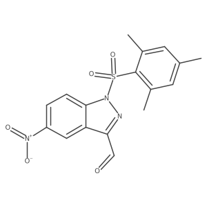 5-Nitro-1-[(2,4,6-trimethylphenyl)sulfonyl]-1H-indazole-3-carboxaldehyde结构式