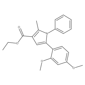 ethyl 1-phenyl-5-(2,4-dimethoxyphenyl)-2-methyl-1H-pyrrole-3-carboxylate结构式