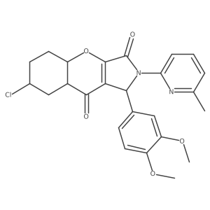 7-chloro-1-(3,4-dimethoxyphenyl)-2-(6-methylpyridin-2-yl)-4a,5,6,7,8,8a-hexahydro-1H-chromeno[2,3-c]pyrrole-3,9-dione Structure