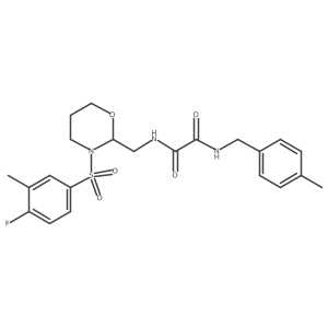 N1-((3-((4-fluoro-3-methylphenyl)sulfonyl)-1,3-oxazinan-2-yl)methyl)-N2-(4-methylbenzyl)oxalamide结构式