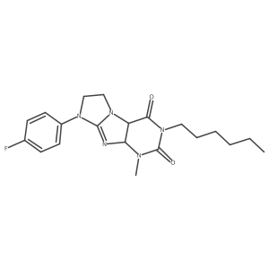 6-(4-Fluorophenyl)-2-hexyl-4-methyl-4a,7,8,9a-tetrahydropurino[7,8-a]imidazole-1,3-dione Structure