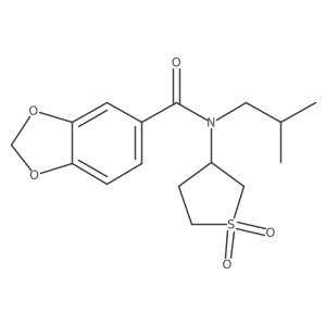 N-(1,1-dioxo-1lambda6-thiolan-3-yl)-N-(2-methylpropyl)-2H-1,3-benzodioxole-5-carboxamide结构式
