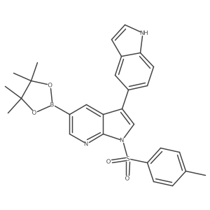 3-(1H-Indol-5-yl)-1-[(4-methylphenyl)sulfonyl]-5-(4,4,5,5-tetramethyl-1,3,2-dioxaborolan-2-yl)-1H-pyrrolo[2,3-b]pyridine Structure