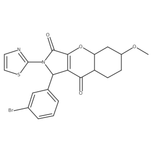 1-(3-bromophenyl)-6-methoxy-2-(1,3-thiazol-2-yl)-4a,5,6,7,8,8a-hexahydro-1H-chromeno[2,3-c]pyrrole-3,9-dione Structure