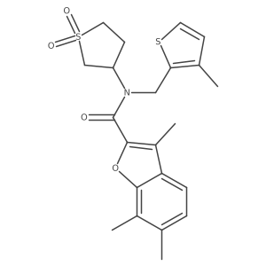 N-(1,1-dioxidotetrahydrothiophen-3-yl)-3,6,7-trimethyl-N-[(3-methylthiophen-2-yl)methyl]-1-benzofuran-2-carboxamide Structure