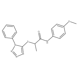N-(4-methoxyphenyl)-2-((1-phenyl-1H-tetrazol-5-yl)thio)propanamide结构式