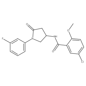 5-chloro-N-[1-(3-fluorophenyl)-5-oxopyrrolidin-3-yl]-2-methoxybenzamide Structure