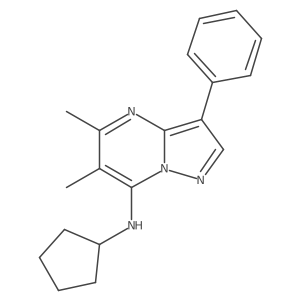 N-cyclopentyl-5,6-dimethyl-3-phenylpyrazolo[1,5-a]pyrimidin-7-amine Structure