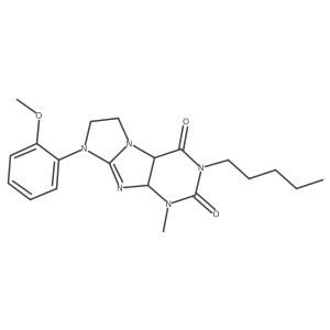 6-(2-Methoxyphenyl)-4-methyl-2-pentyl-4a,7,8,9a-tetrahydropurino[7,8-a]imidazole-1,3-dione结构式