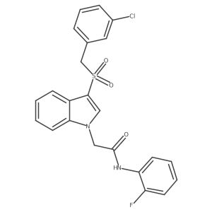 2-(3-((3-chlorobenzyl)sulfonyl)-1H-indol-1-yl)-N-(2-fluorophenyl)acetamide结构式