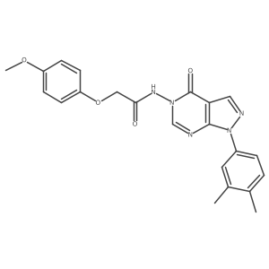 N-(1-(3,4-dimethylphenyl)-4-oxo-1H-pyrazolo[3,4-d]pyrimidin-5(4H)-yl)-2-(4-methoxyphenoxy)acetamide结构式