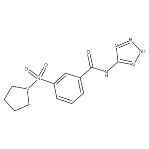 3-(pyrrolidin-1-ylsulfonyl)-N-(1H-tetrazol-5-yl)benzamide结构式