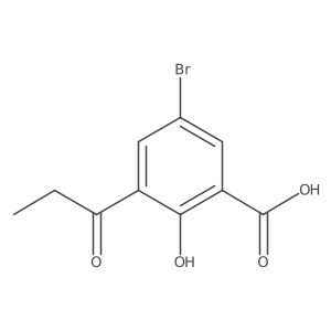 5-Bromo-2-hydroxy-3-(1-oxopropyl)benzoic acid结构式