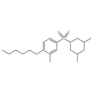 3,5-Dimethyl-1-[(3-methyl-4-pentyloxyphenyl)sulfonyl]piperidine结构式