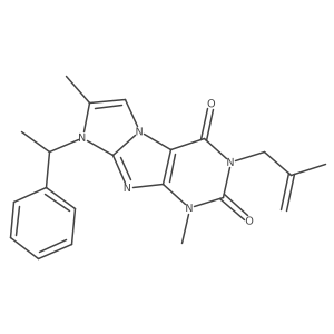 1,7-dimethyl-3-(2-methylallyl)-8-(1-phenylethyl)-1H-imidazo[2,1-f]purine-2,4(3H,8H)-dione Structure