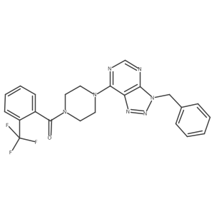 (4-(3-benzyl-3H-[1,2,3]triazolo[4,5-d]pyrimidin-7-yl)piperazin-1-yl)(2-(trifluoromethyl)phenyl)methanone Structure