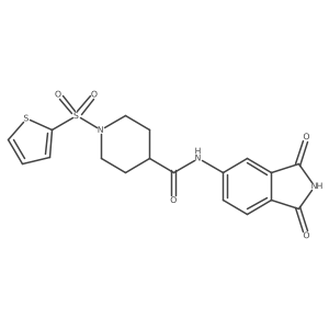 N-(1,3-dioxoisoindolin-5-yl)-1-(thiophen-2-ylsulfonyl)piperidine-4-carboxamide结构式