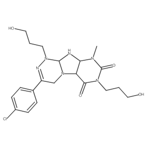 3-(4-chlorophenyl)-1,7-bis(3-hydroxypropyl)-9-methyl-5a,9a,10,10a-tetrahydro-4H-purino[8,7-c][1,2,4]triazine-6,8-dione Structure