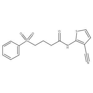 N-(3-cyanothiophen-2-yl)-4-(phenylsulfonyl)butanamide Structure
