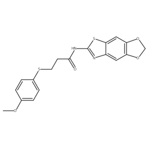 N-([1,3]dioxolo[4',5':4,5]benzo[1,2-d]thiazol-6-yl)-3-((4-methoxyphenyl)thio)propanamide结构式