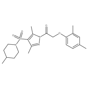 1-{3,5-dimethyl-4-[(4-methylpiperidin-1-yl)sulfonyl]-1H-pyrazol-1-yl}-2-(2,4-dimethylphenoxy)ethan-1-one Structure