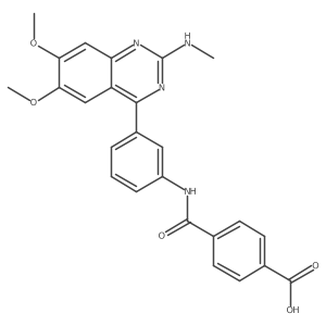 4-[[[3-[6,7-Dimethoxy-2-(methylamino)-4-quinazolinyl]phenyl]amino]carbonyl]benzoic acid Structure