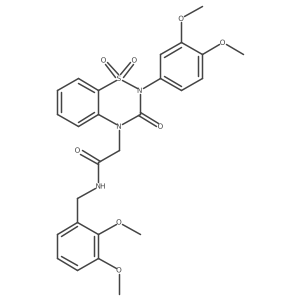 2-[2-(3,4-dimethoxyphenyl)-1,1,3-trioxo-3,4-dihydro-2H-1lambda6,2,4-benzothiadiazin-4-yl]-N-[(2,3-dimethoxyphenyl)methyl]acetamide结构式