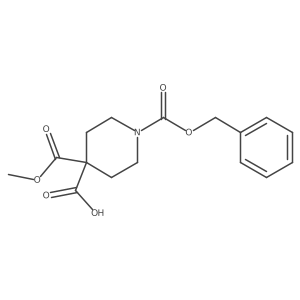 1-Benzyloxycarbonyl-4-methoxycarbonyl-4-piperidinecarboxylic acid结构式
