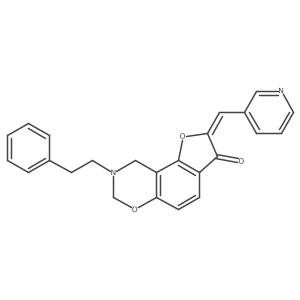 (Z)-8-phenethyl-2-(pyridin-3-ylmethylene)-8,9-dihydro-2H-benzofuro[7,6-e][1,3]oxazin-3(7H)-one结构式