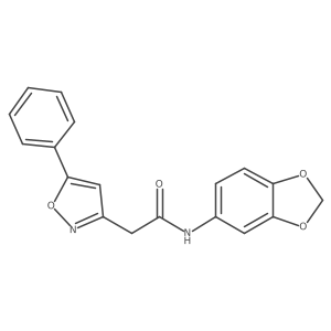 N-(benzo[d][1,3]dioxol-5-yl)-2-(5-phenylisoxazol-3-yl)acetamide结构式