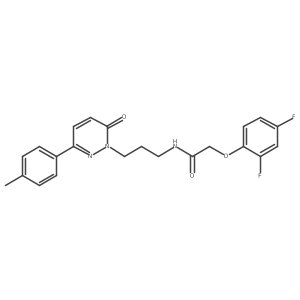 2-(2,4-difluorophenoxy)-N-(3-(6-oxo-3-(p-tolyl)pyridazin-1(6H)-yl)propyl)acetamide结构式