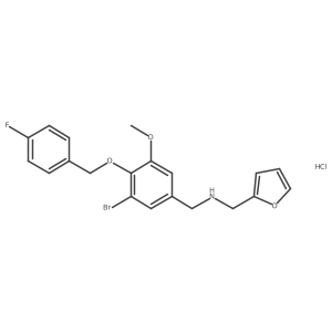 N-[[3-bromo-4-[(4-fluorophenyl)methoxy]-5-methoxyphenyl]methyl]-1-(furan-2-yl)methanamine;hydrochloride结构式